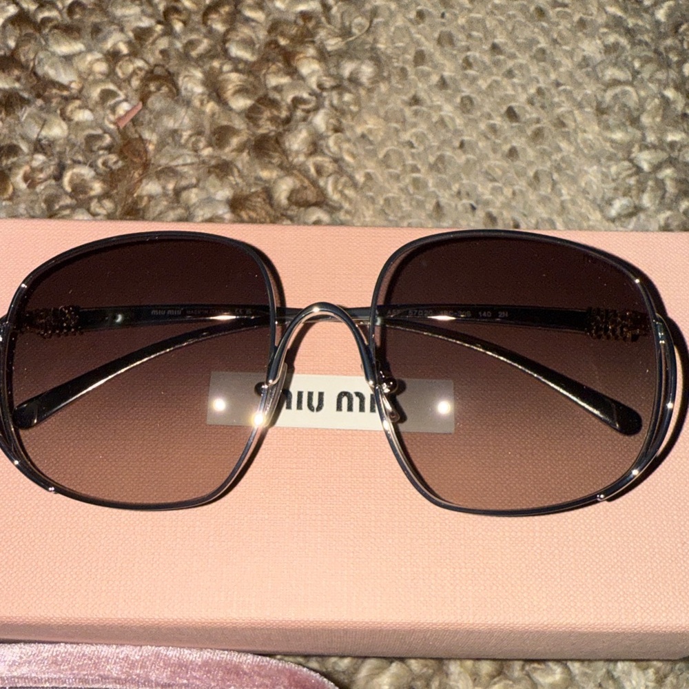 Brand new silver Miu Miu sunglasses with box and case